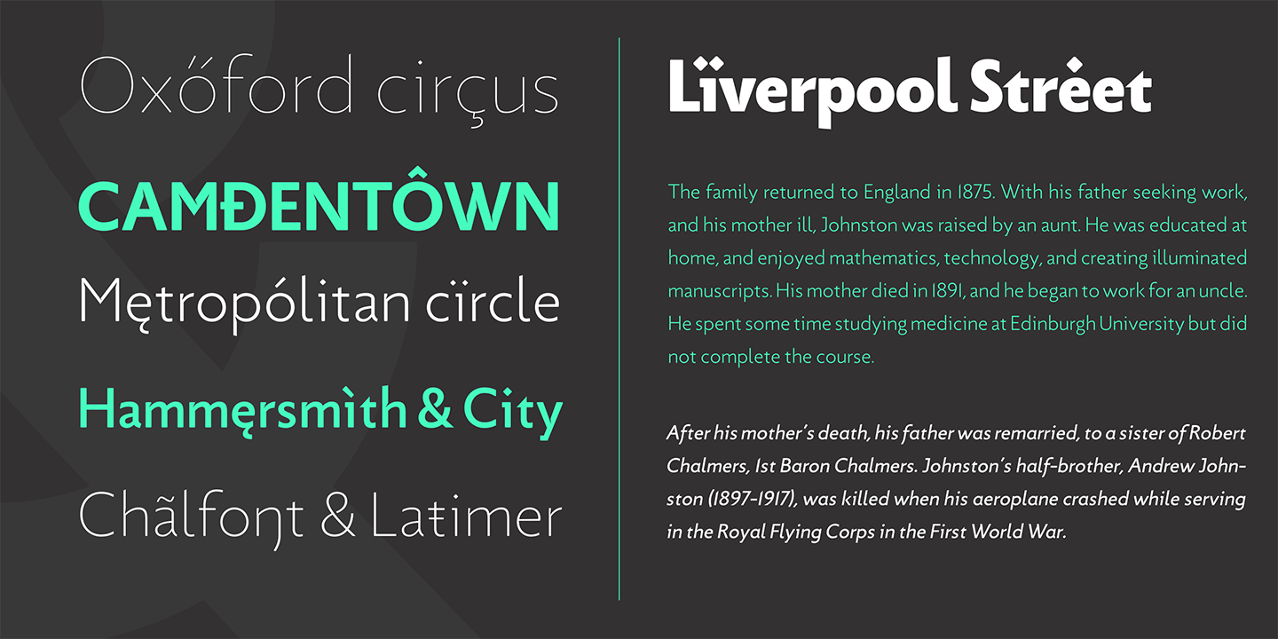 Picadilly Extra Light italic Font preview